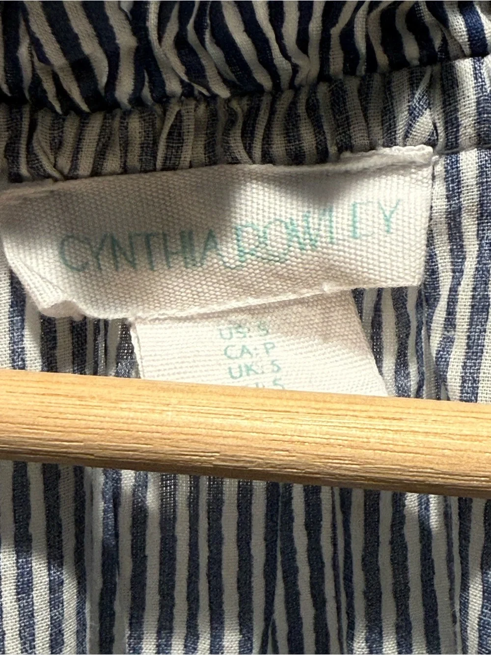 Cynthia Rowley Women's Blue Stripe Tiered Dress with Tassels